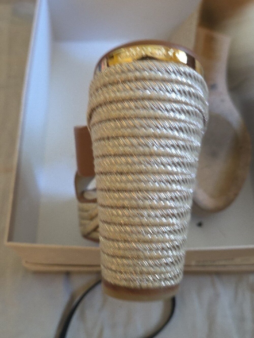 Jimmy Choo Brown Leather Espadrille Wedge Sandals - Picture 5 of 8